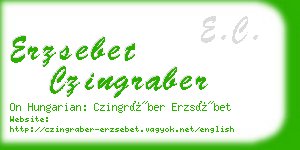 erzsebet czingraber business card